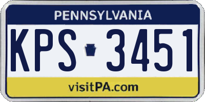 PA license plate KPS3451