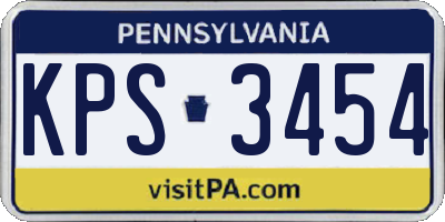 PA license plate KPS3454