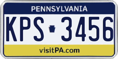 PA license plate KPS3456