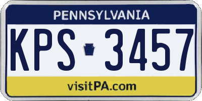 PA license plate KPS3457