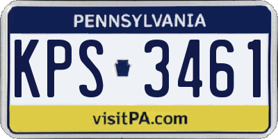 PA license plate KPS3461