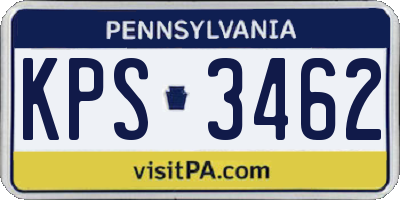 PA license plate KPS3462