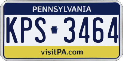 PA license plate KPS3464