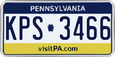 PA license plate KPS3466