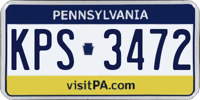PA license plate KPS3472