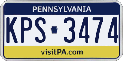 PA license plate KPS3474