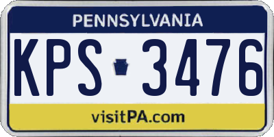 PA license plate KPS3476