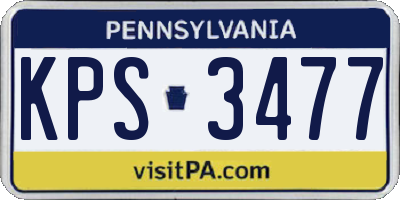 PA license plate KPS3477