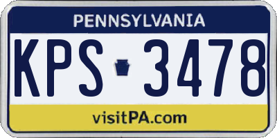 PA license plate KPS3478