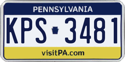 PA license plate KPS3481