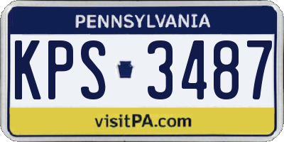 PA license plate KPS3487