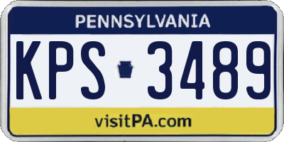 PA license plate KPS3489