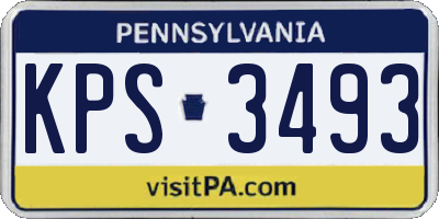 PA license plate KPS3493