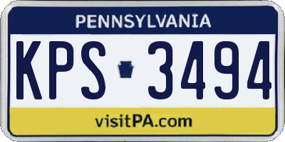 PA license plate KPS3494