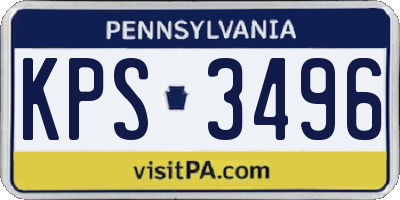 PA license plate KPS3496