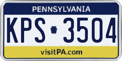 PA license plate KPS3504