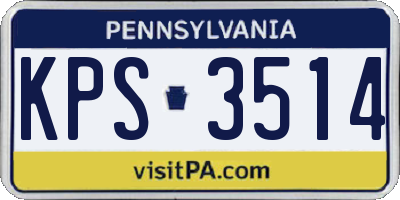 PA license plate KPS3514