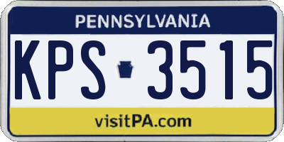 PA license plate KPS3515