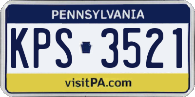 PA license plate KPS3521