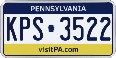 PA license plate KPS3522