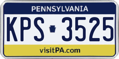 PA license plate KPS3525