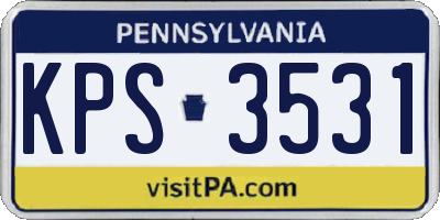 PA license plate KPS3531