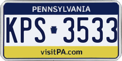 PA license plate KPS3533