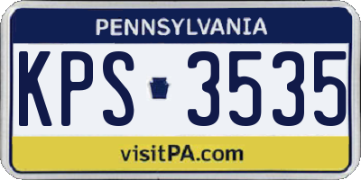 PA license plate KPS3535