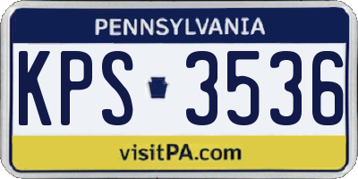 PA license plate KPS3536