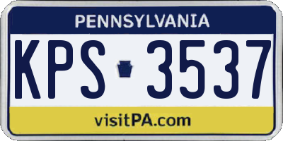 PA license plate KPS3537