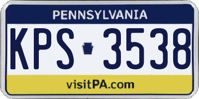PA license plate KPS3538