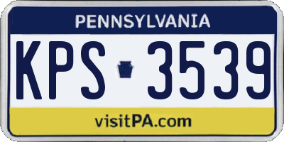 PA license plate KPS3539