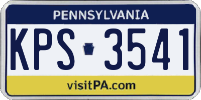 PA license plate KPS3541