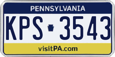 PA license plate KPS3543