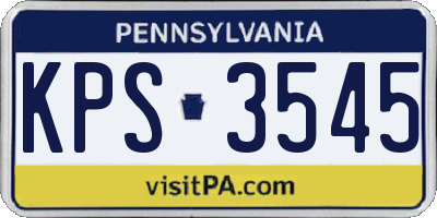 PA license plate KPS3545