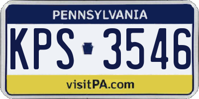 PA license plate KPS3546