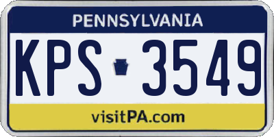 PA license plate KPS3549