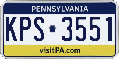 PA license plate KPS3551