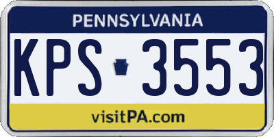 PA license plate KPS3553