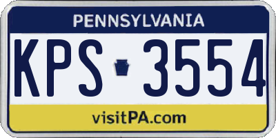 PA license plate KPS3554