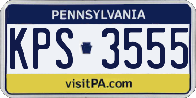 PA license plate KPS3555