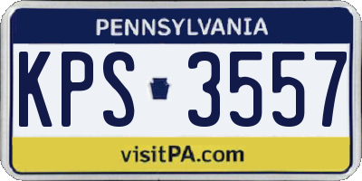 PA license plate KPS3557