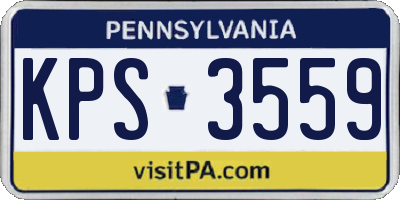 PA license plate KPS3559