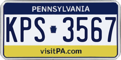PA license plate KPS3567