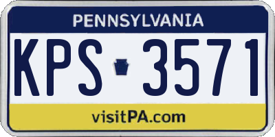 PA license plate KPS3571