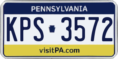 PA license plate KPS3572