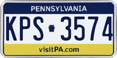 PA license plate KPS3574