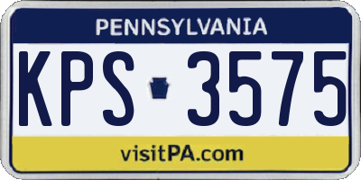 PA license plate KPS3575