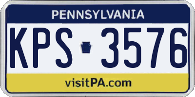 PA license plate KPS3576