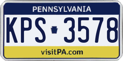 PA license plate KPS3578
